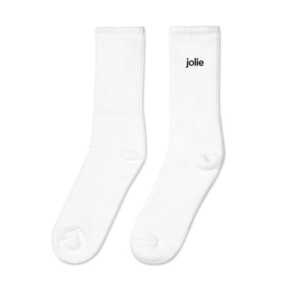 Jolie - Block Logo Embroidered Socks