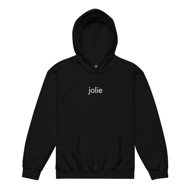 Jolie - Youth Block Logo Embroidered Hoodie