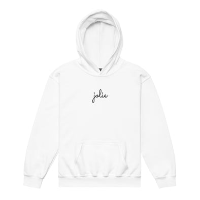 Jolie - Youth Script Logo Embroidered Hoodie