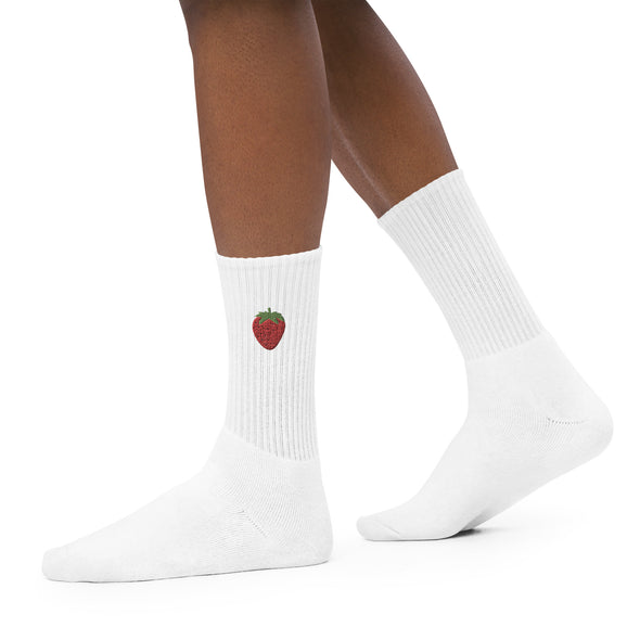 Jolie - Strawberry Logo Embroidered Socks