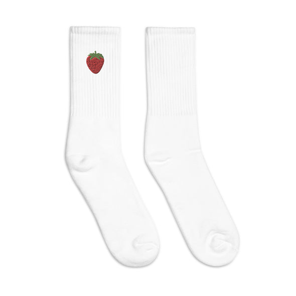 Jolie - Strawberry Logo Embroidered Socks