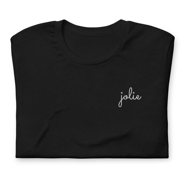 Jolie - Adult Unisex Embroidered Logo Tee