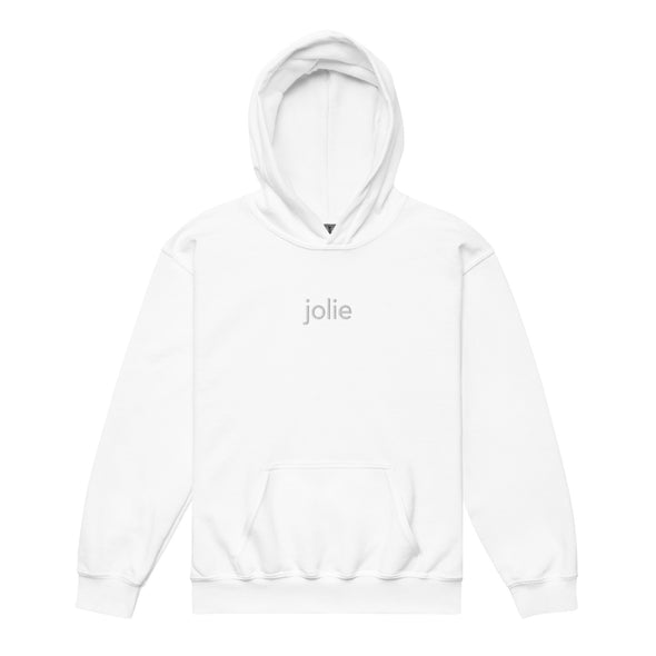 Jolie - Youth Block Logo Embroidered Hoodie